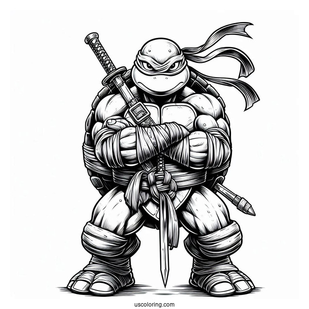 Ninja Turtles Coloring Page Of Detailed Rafael