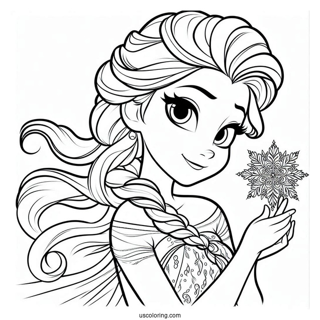 Simple Outline Of Disney Elsa To Color