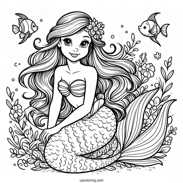 Detailed Little Mermaid Coloring Page