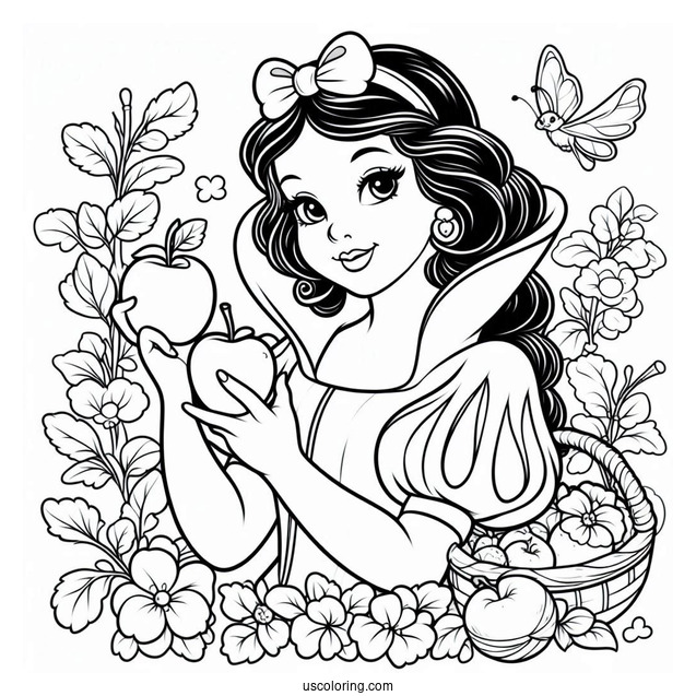 Detailed Snow White Coloring Page