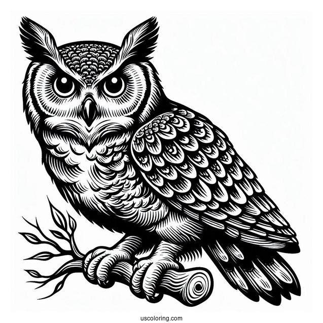 Great Horned Owl To Colorv