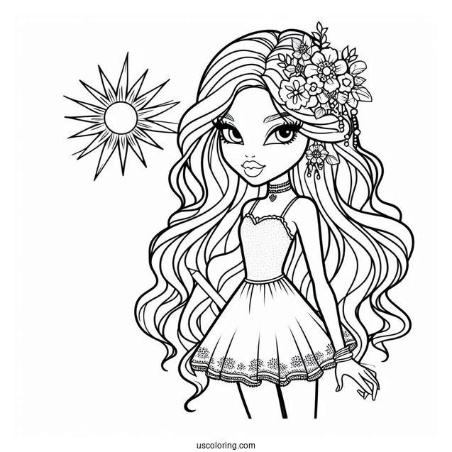 Easy Outline Of Bratz Cloe For Kids