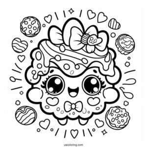 Coloring Sheet Of Kooky Cookie Shopkins For Preschoolers