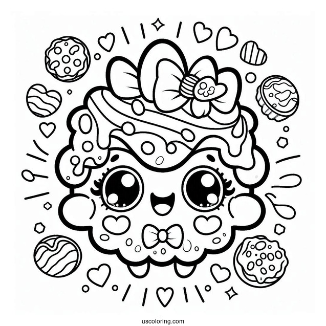 Coloring Sheet Of Kooky Cookie Shopkins For Preschoolers