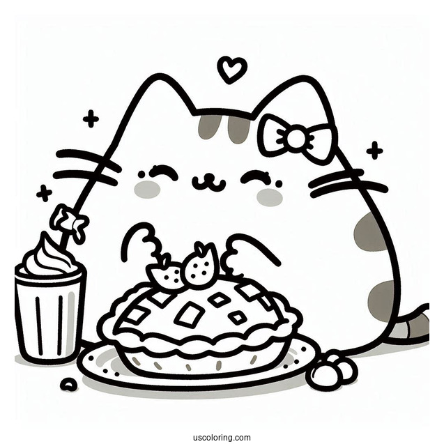 Happy Pusheen Eating Some Pie