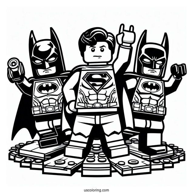 Lego Superman And Batman Coloring For Kids