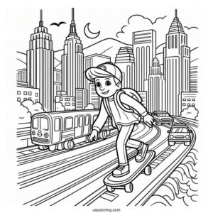 Subway Surfers Coloring Page Tricky In The City