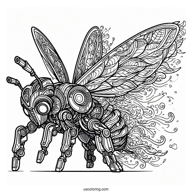 Intricate Autobot Bumblebee Coloring Page Transformation