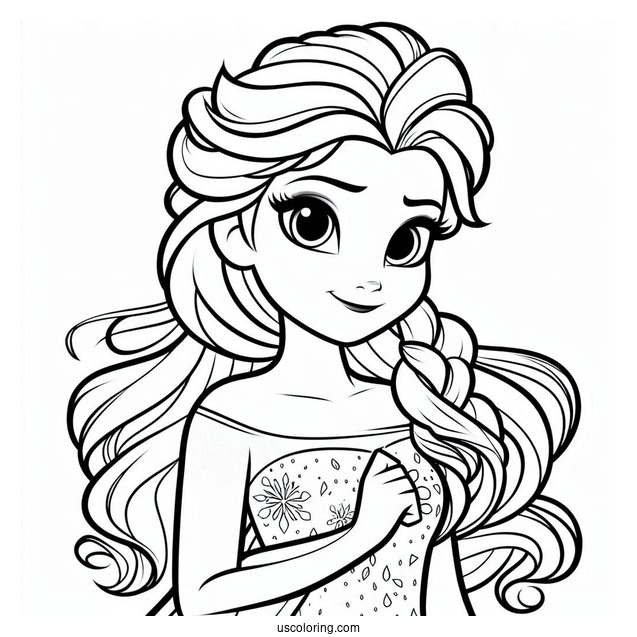 Simple Outline Of Disney Elsa To Color