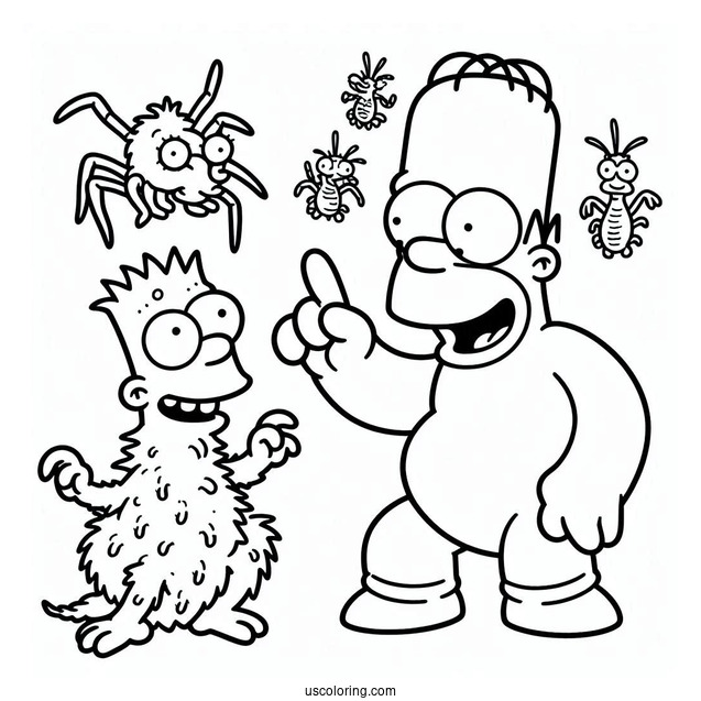 Itchy And Scratchy Cartoon Coloring Sheet