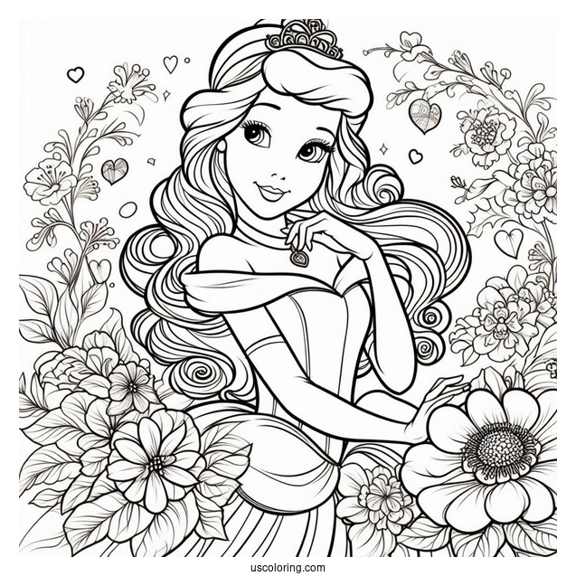 Beautiful Coloring Page Of Cinderella For Kids