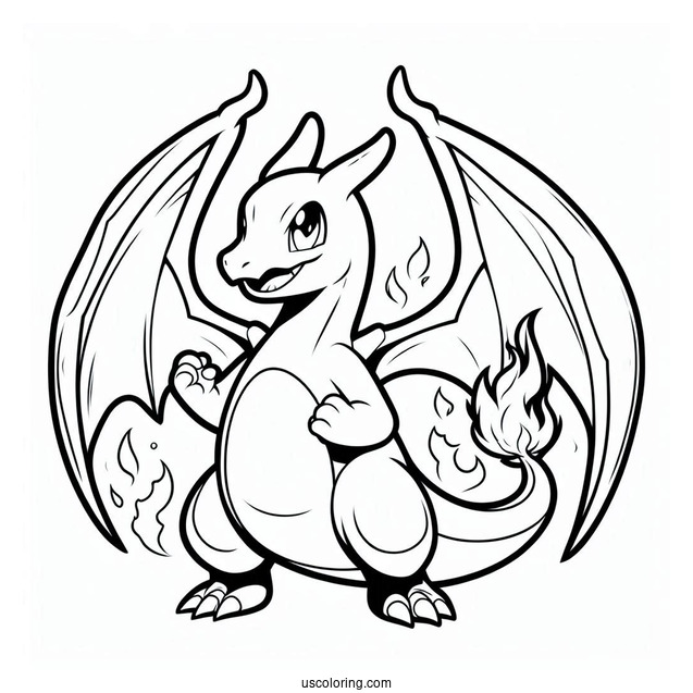 Fire Themed Charizard Pokemon To Color