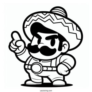 Brawl Stars Coloring Page Of Simple El Primo Pointing Up For Kids