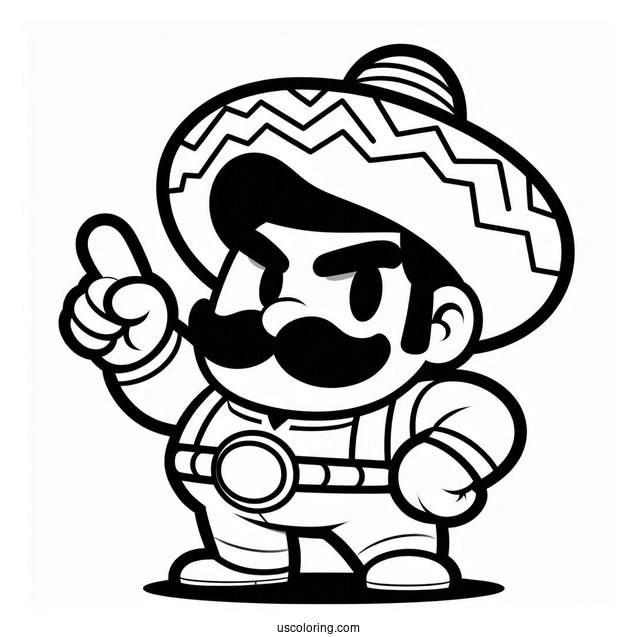 Brawl Stars Coloring Page Of Simple El Primo Pointing Up For Kids