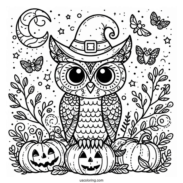Halloween Owl Coloring Page