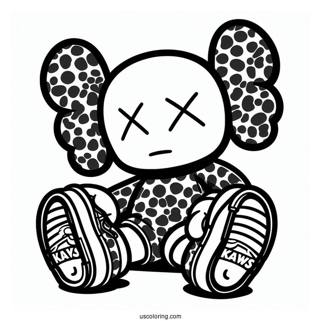 KAWS Coloring Page Companion In Bape Shirt12