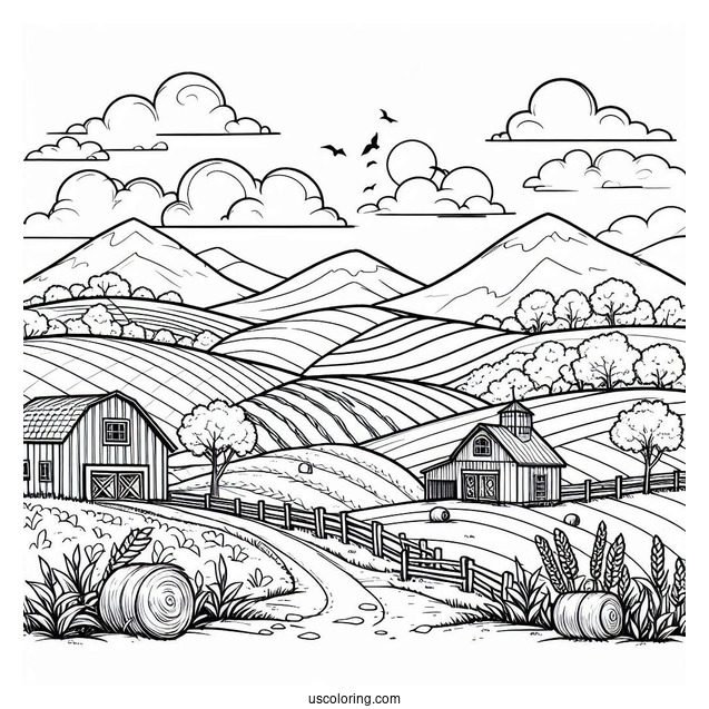 Farm Fields To Color