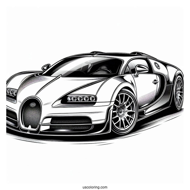 Simple Bugatti Coloring Page Veyron Coloring Page