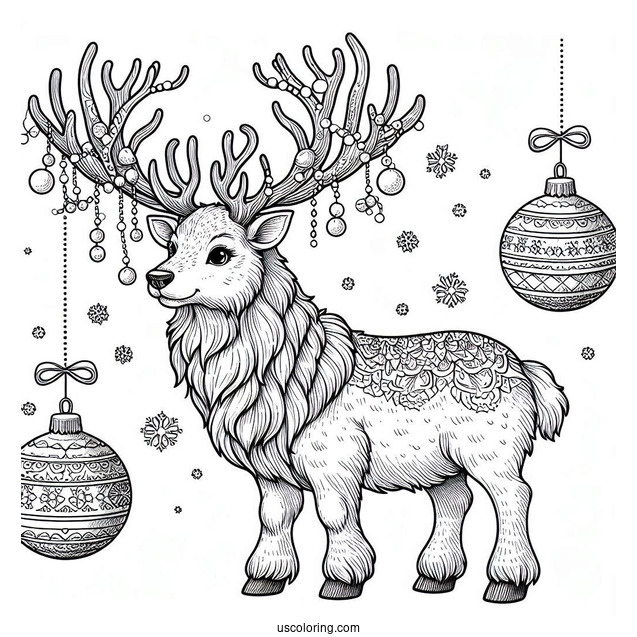 Large Adult Reindeer With Christmas Decorations