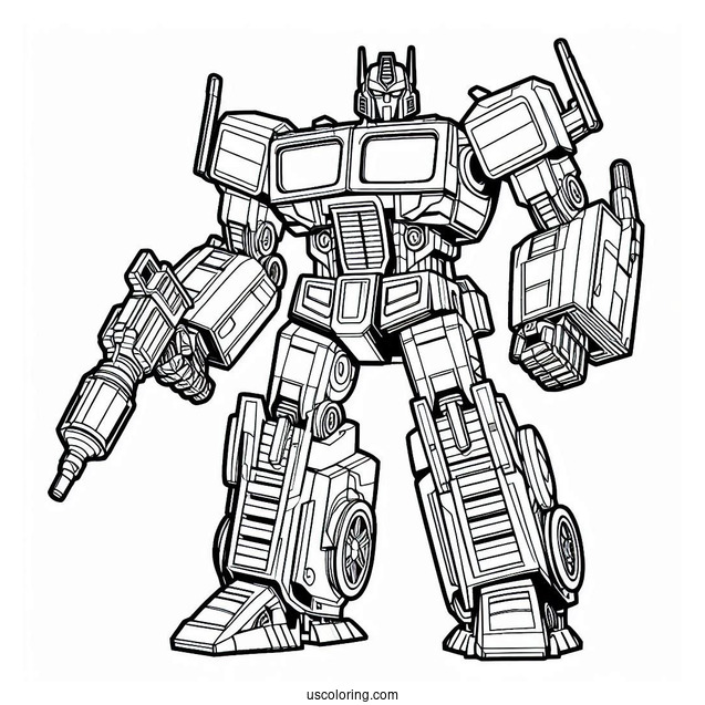 Optimus Prime Robot Coloring Sheet