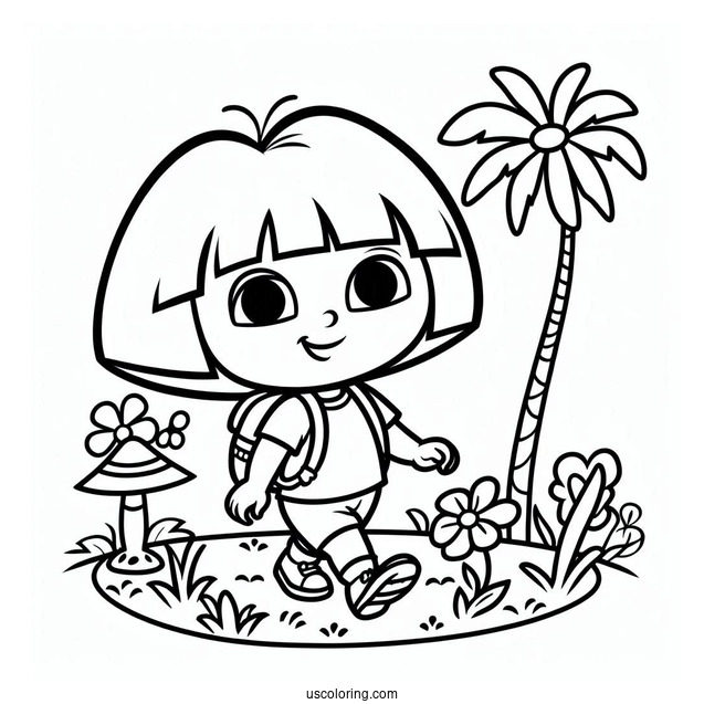 Simple Outline Of Dora For Preschoolers To Color