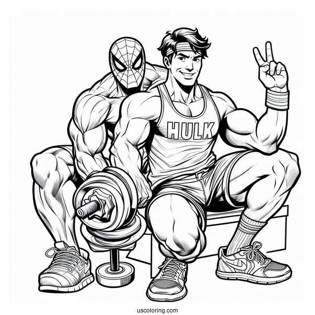 Spider Man And Hulk Coloring Sheet