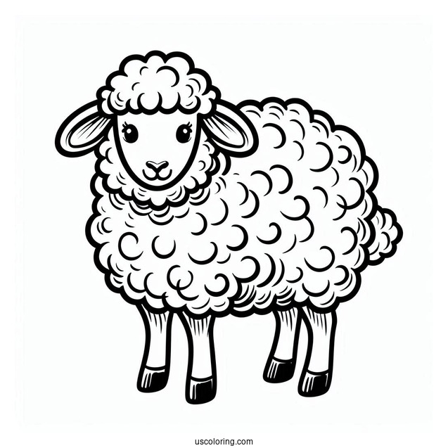 Simple Outline Of Sheep To Color