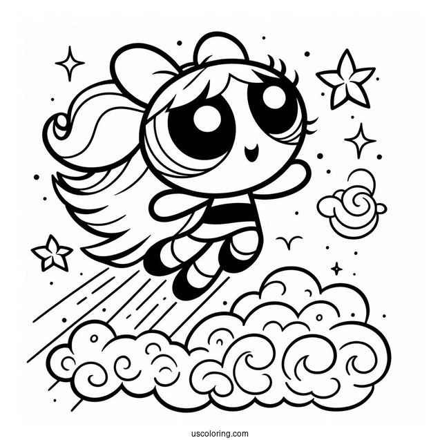 Powerpuff Girls Flying Into The Sky