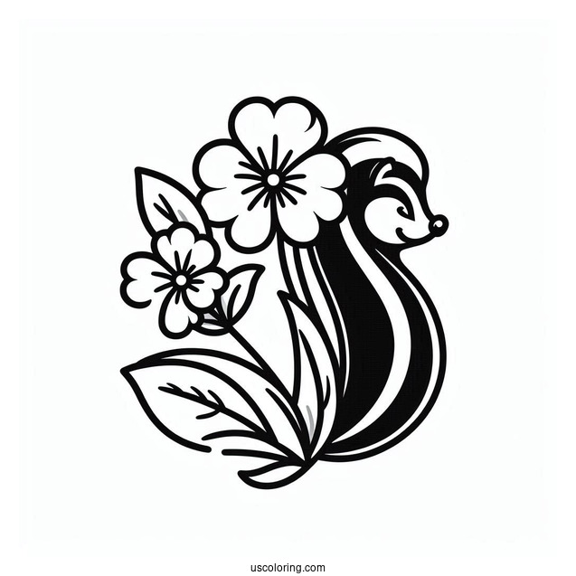 Simple Outline Of Flower The Skunk