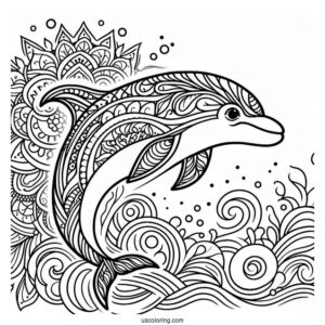 Mandala Dolphin Coloring Sheet For Adults