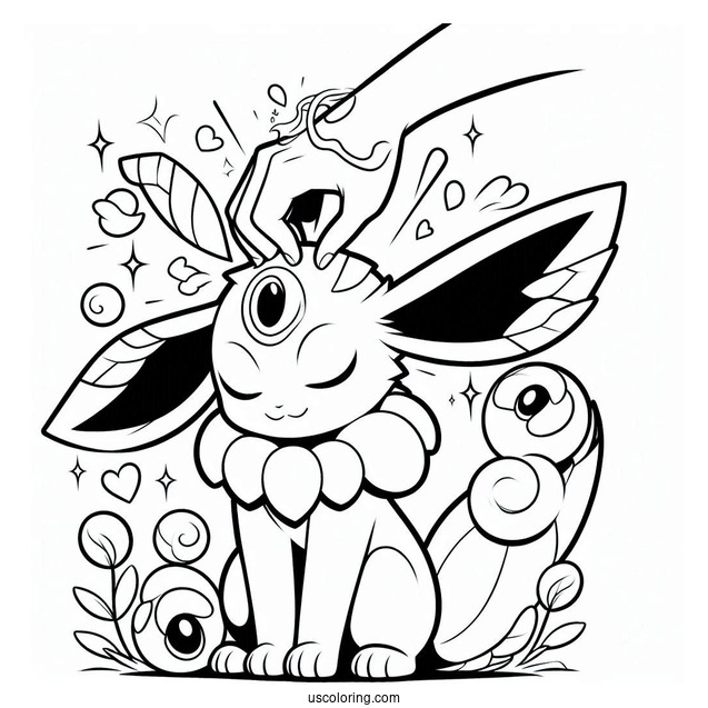 Detailed Sylveon Coloring Page Rubbing Heads With Umbreon