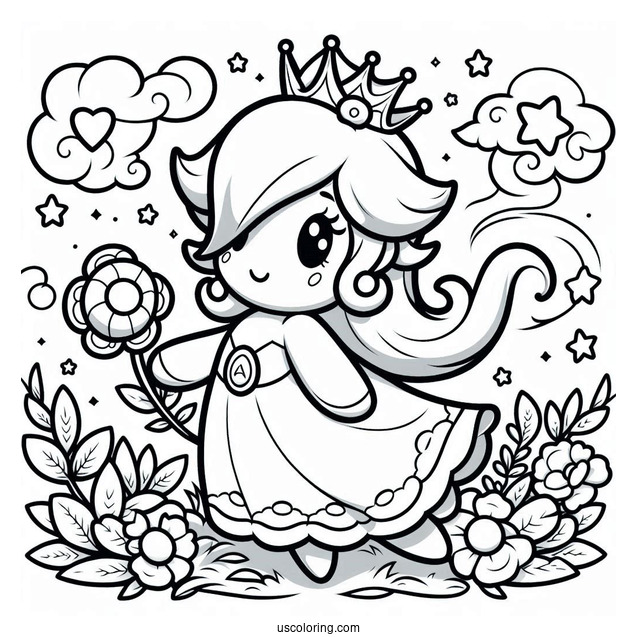 Simple Rosalina Coloring Page For Preschoolers