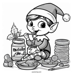 Naughty Elf On The Shelf Eating Nutella