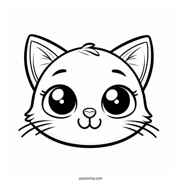 Simple To Color Drawing Of Pete The Cats Face