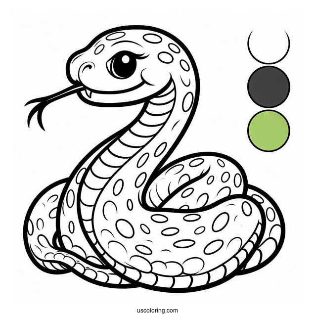 Curled Up Snake With Tongue Out