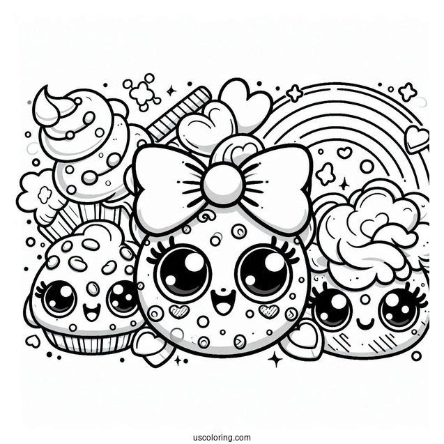 Coloring Page Of Cute Kooky Cookie Shopkins