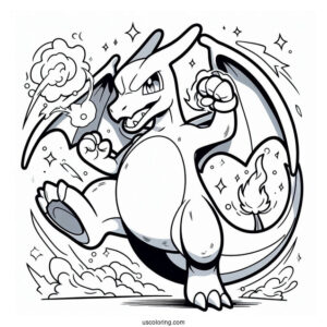 Mega Charizard X Coloring Page