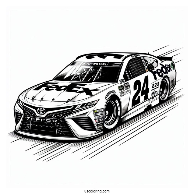 No 11 FedEx Toyota Racing No 24 Raptor Chevrolet NASCAR Coloring Page