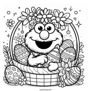 Easter Themed Elmo Coloring Page