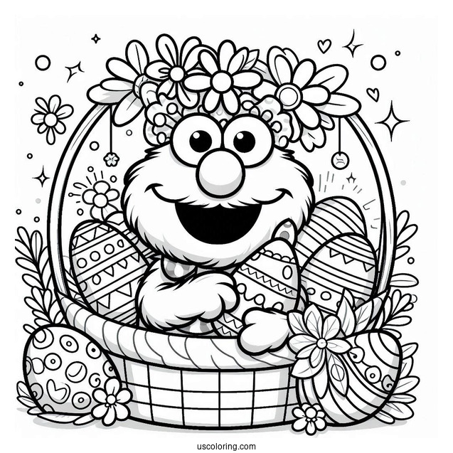 Easter Themed Elmo Coloring Page
