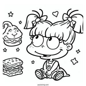 Rugrats Coloring Page Of Easy Outline Of Angelica Pickles
