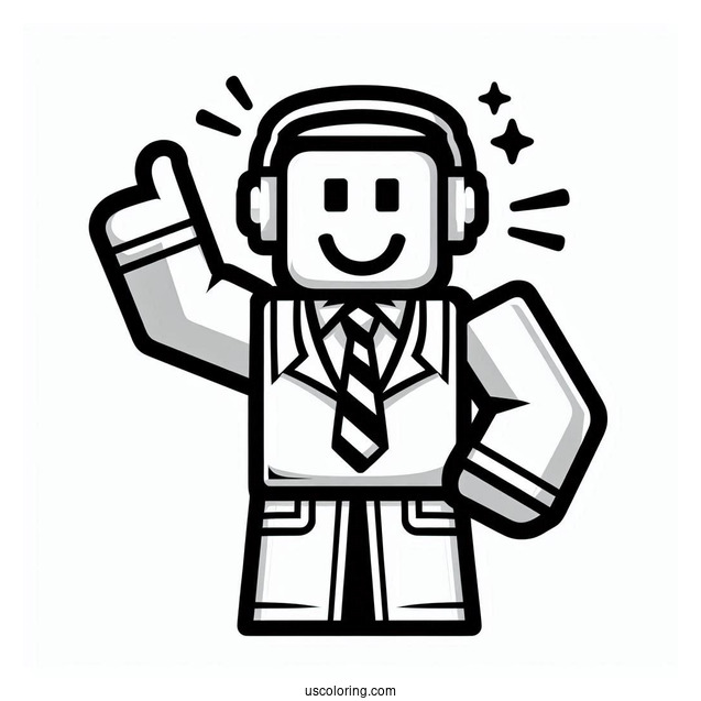 Roblox Noob Coloring Page Easy