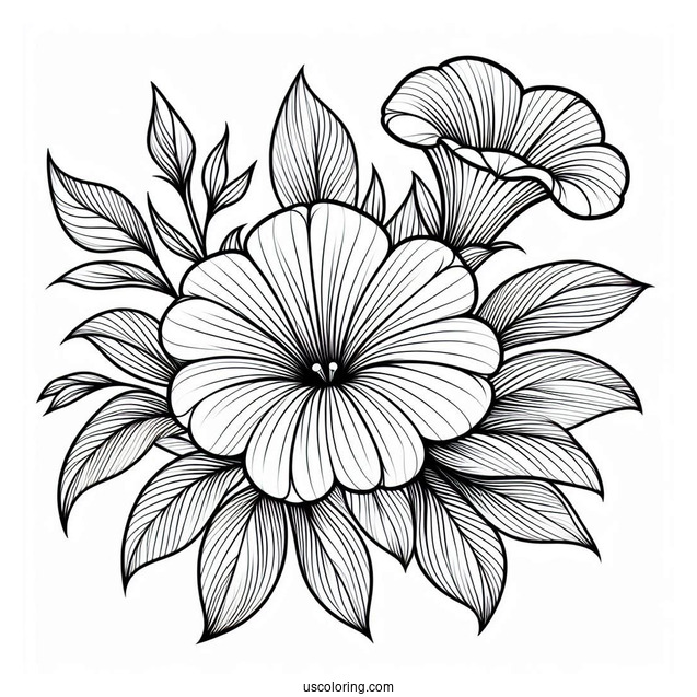 Flower Coloring Pages Of Simple Petunia Mandala