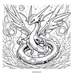 Rayquaza Coloring Page Charizard Mix