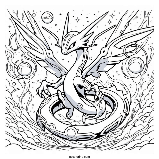Rayquaza Coloring Page Charizard Mix