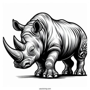 Black Rhino Coloring Page