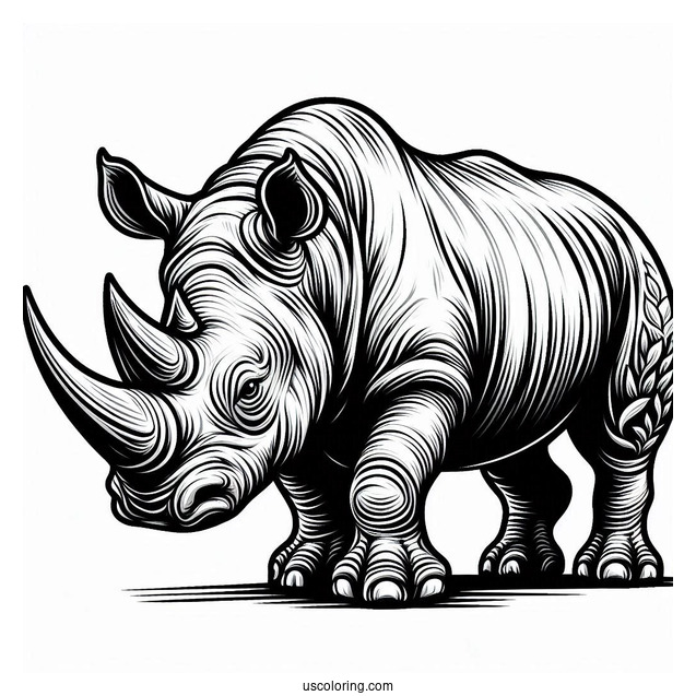 Black Rhino Coloring Page