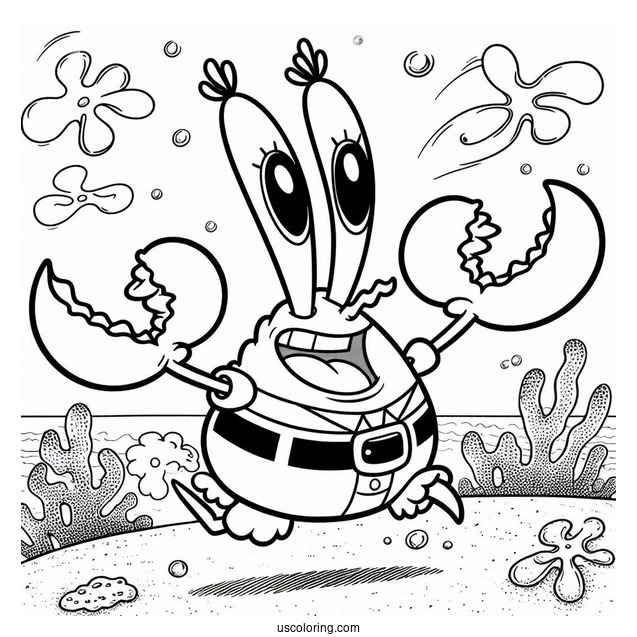 Pearl Krabs Jumping Coloring Page