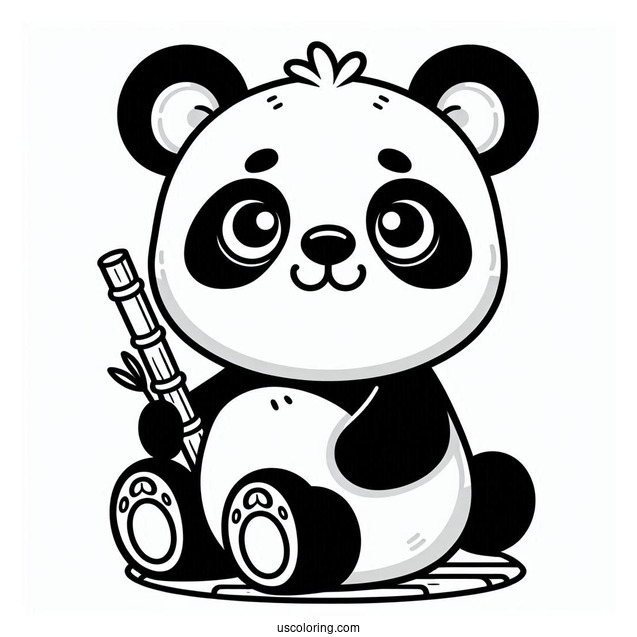 Easy Outline Of Panda To Color