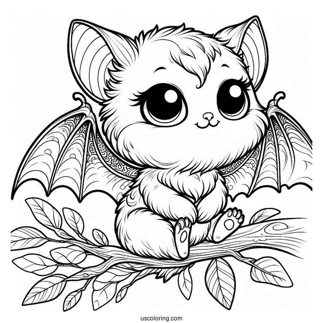 Mewitti Bat Coloring Page Getting Ready To Fly